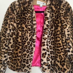 Cheetah faux fur coat